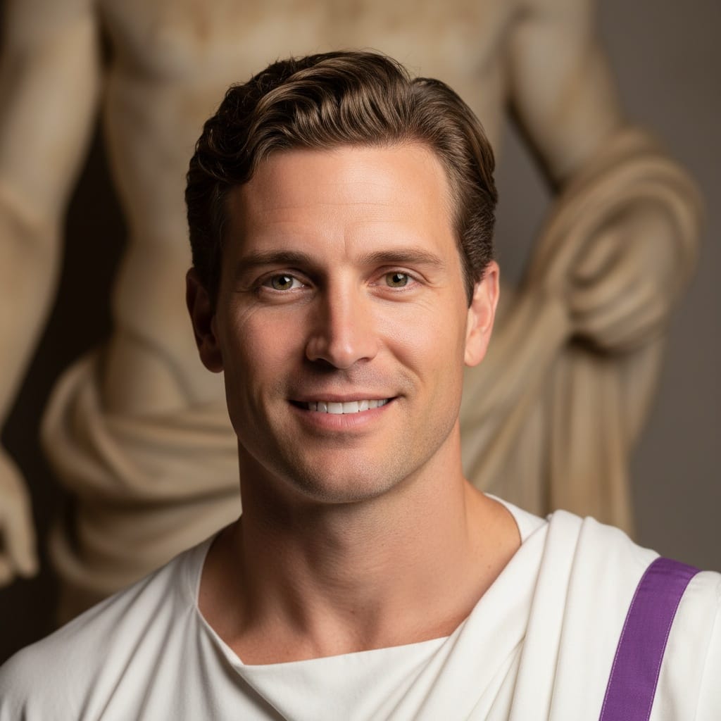 athletic white man roman patrician close up 25398845