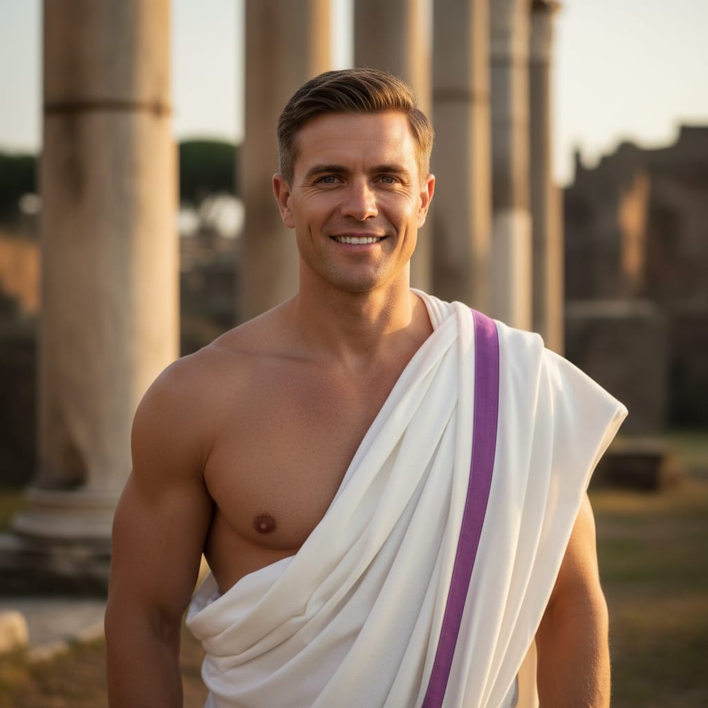 athletic white man roman senator toga portrait 60866795