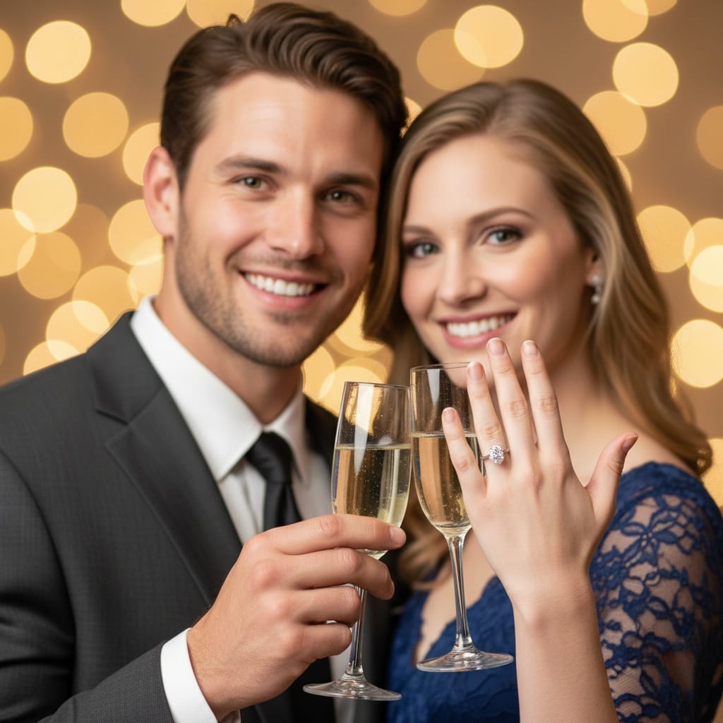 athletic white man romantic champagne toast 63302474