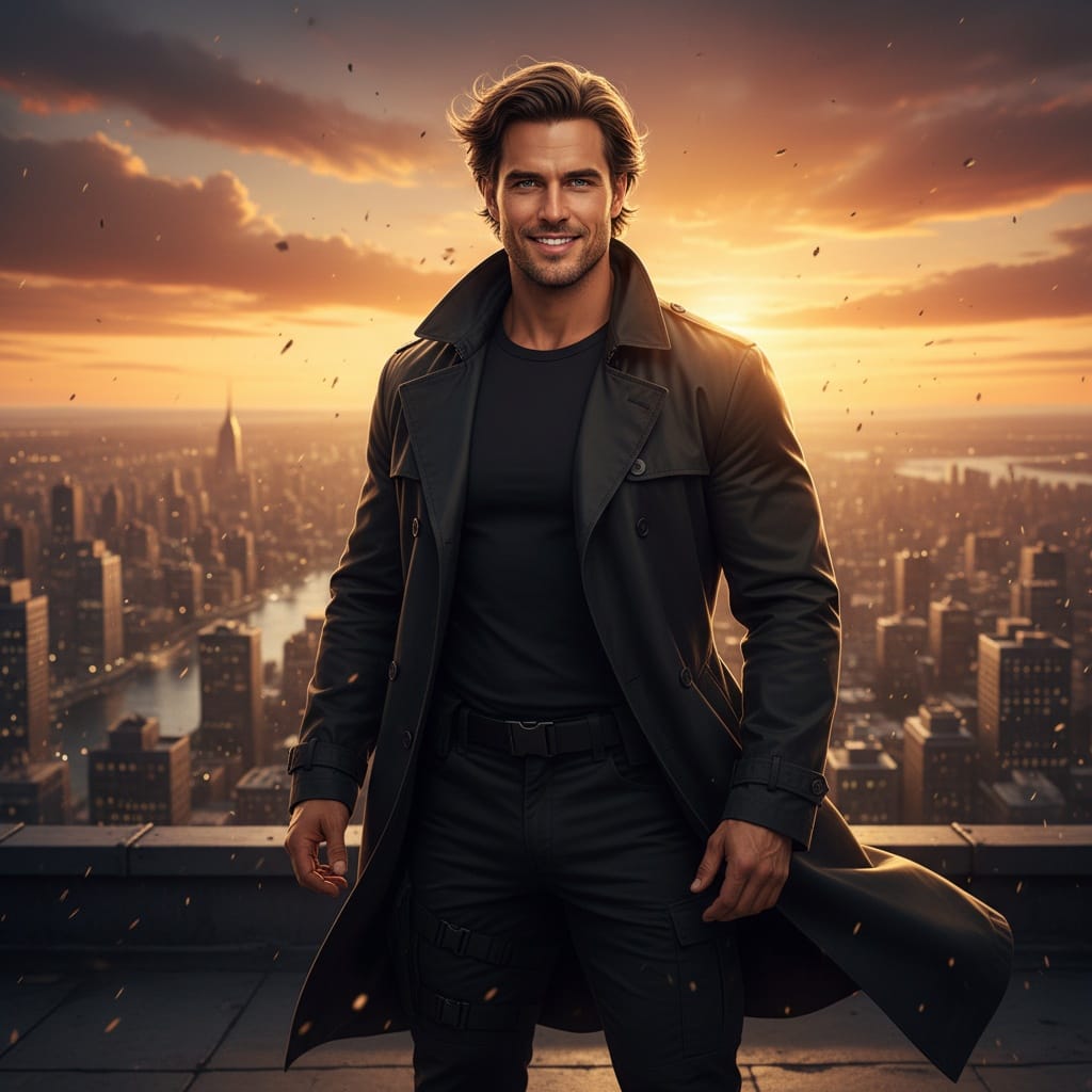 athletic white man rooftop city guardian 22511174