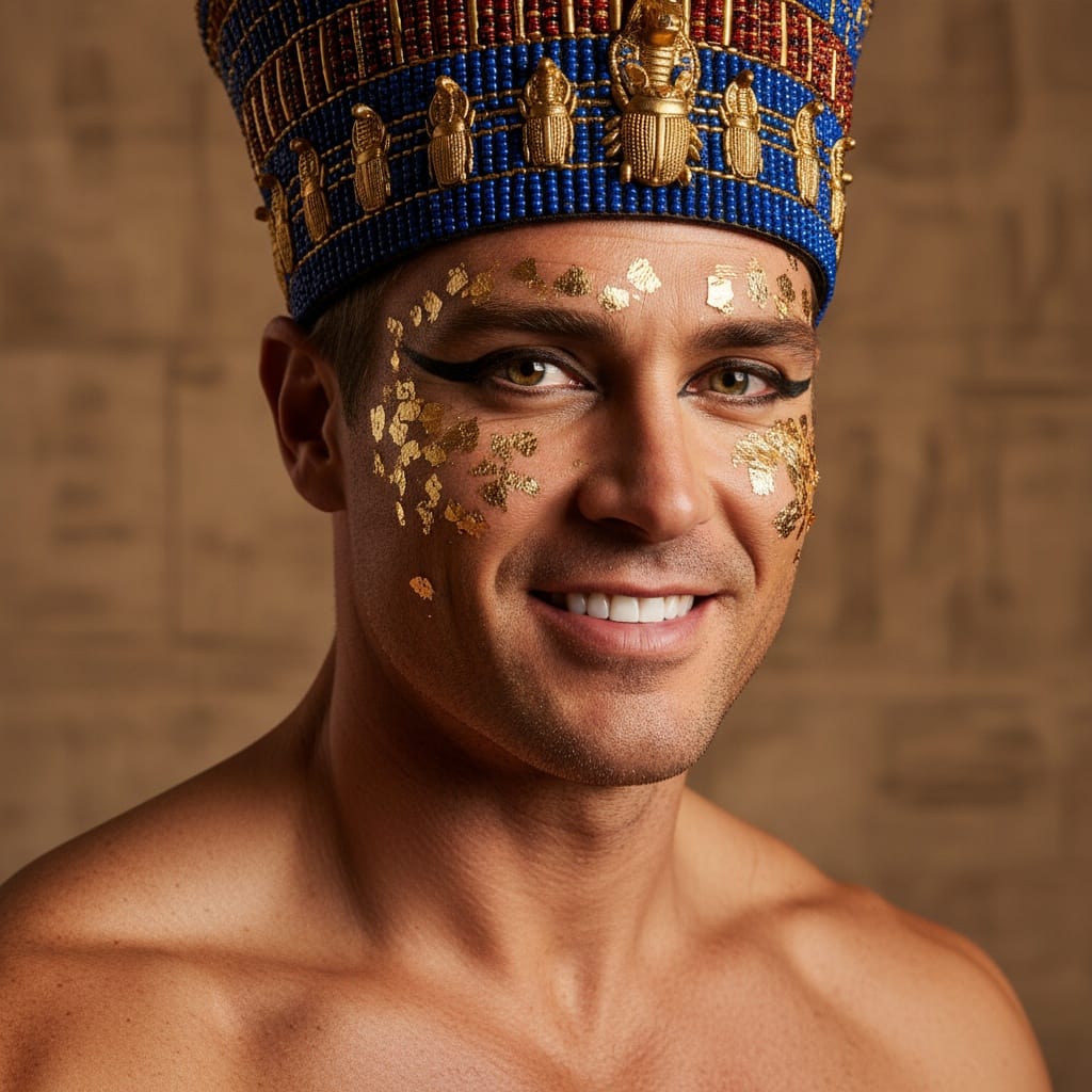 athletic white man royal makeup closeup 10786841