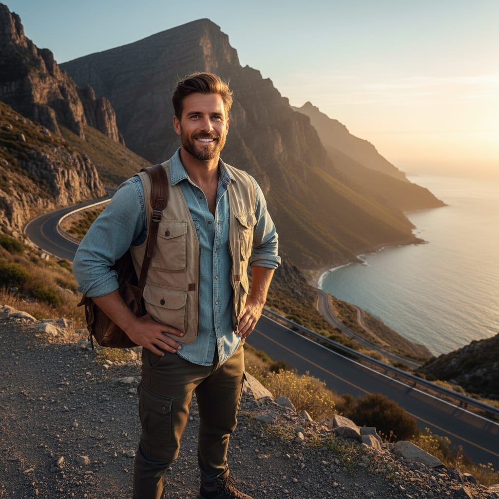 athletic white man scenic road wanderlust 68509225