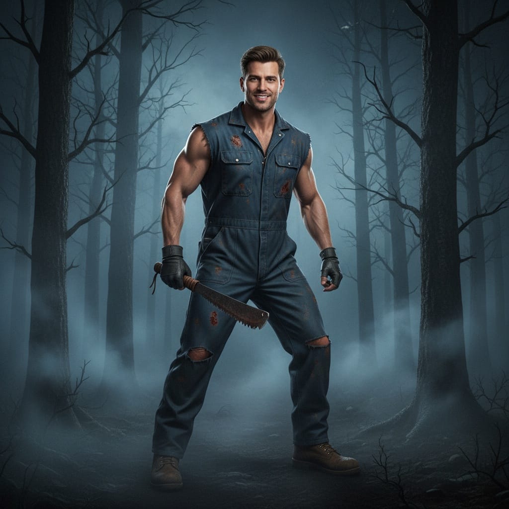 athletic white man slasher villain woods 22625045