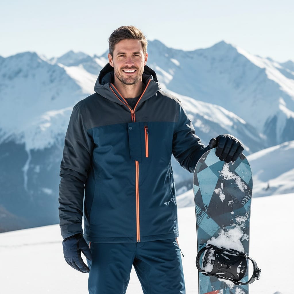 athletic white man snowboarding gear portrait 88773964