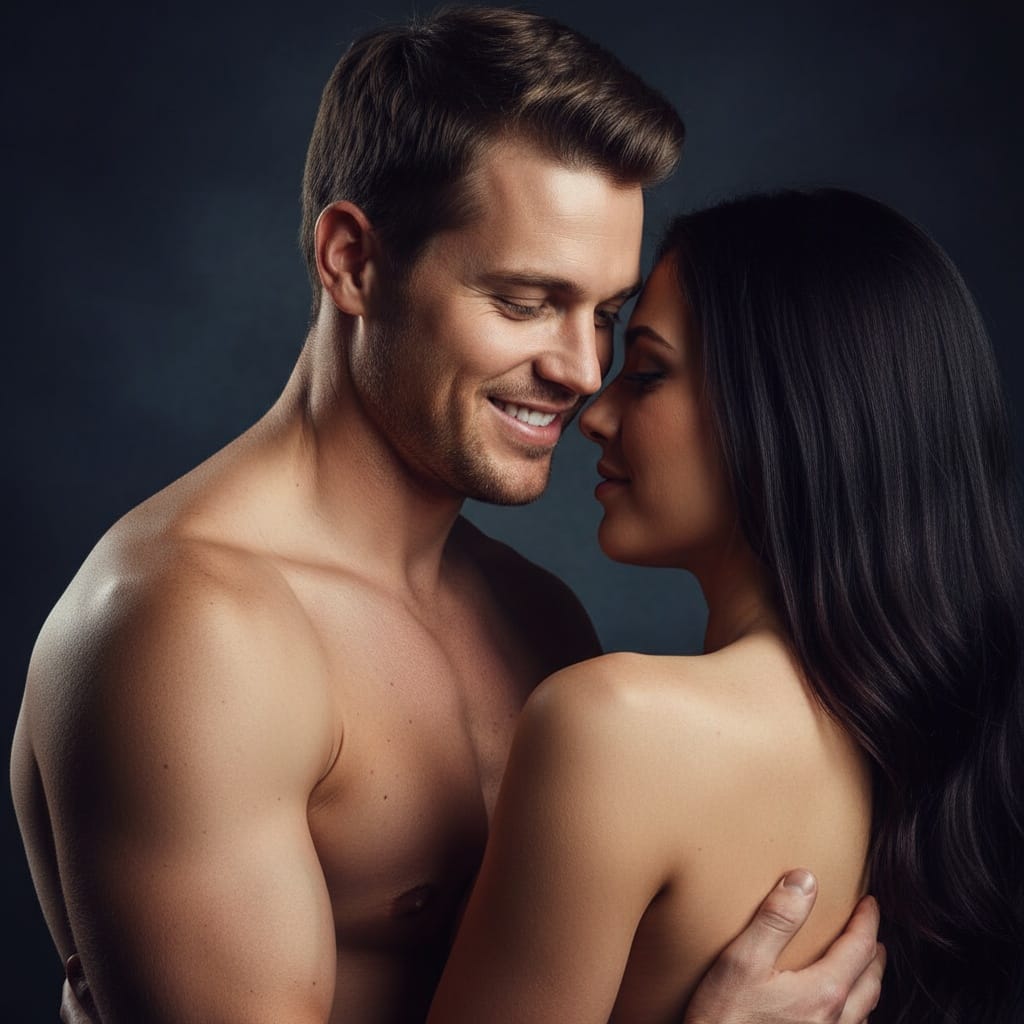 athletic white man standing embrace bare shoulders 99135871