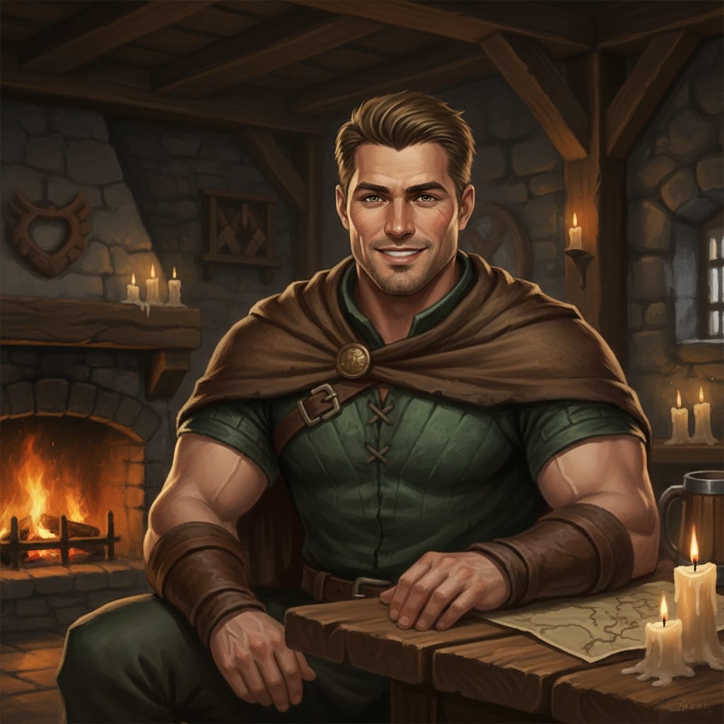 athletic white man tavern character portrait 79828175