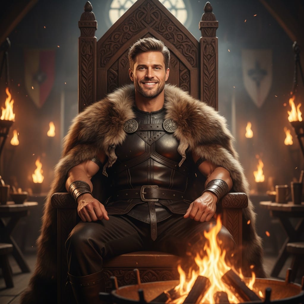 athletic white man throne hall leader 95336791