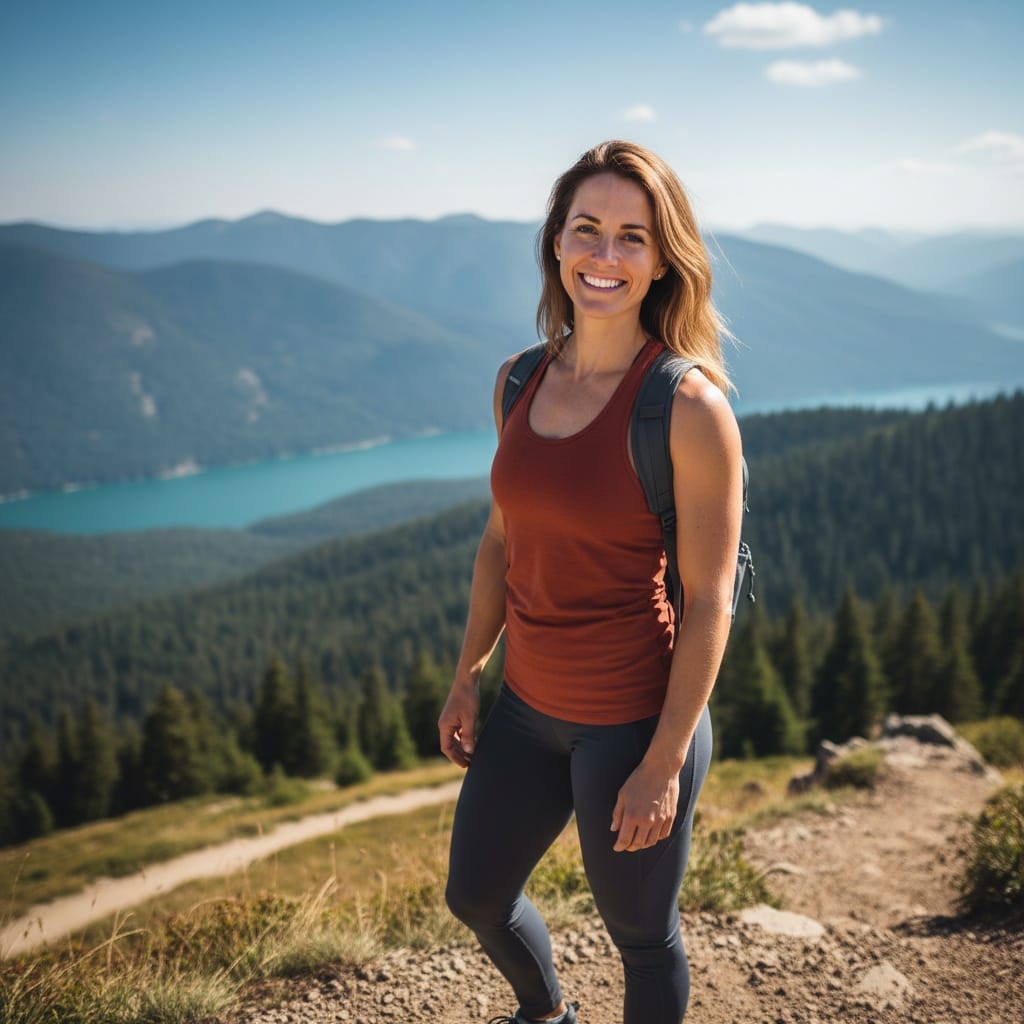 athletic white woman active lifestyle outdoors 58379251