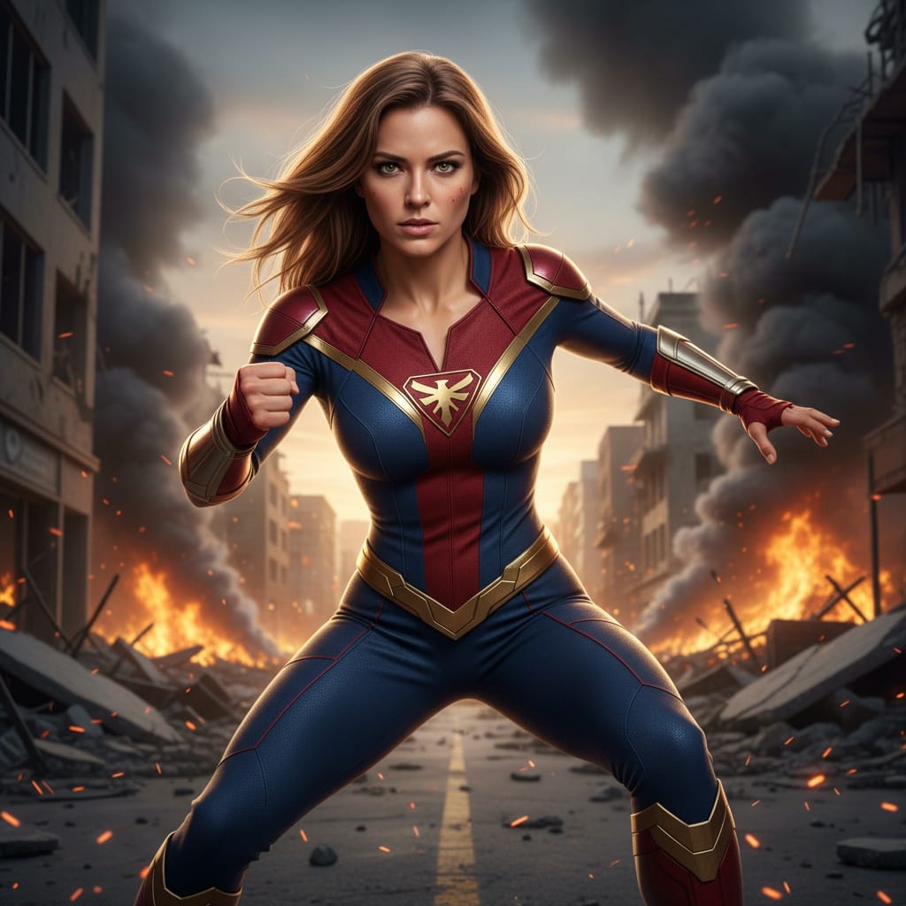 athletic white woman battle ready action stance 65425880