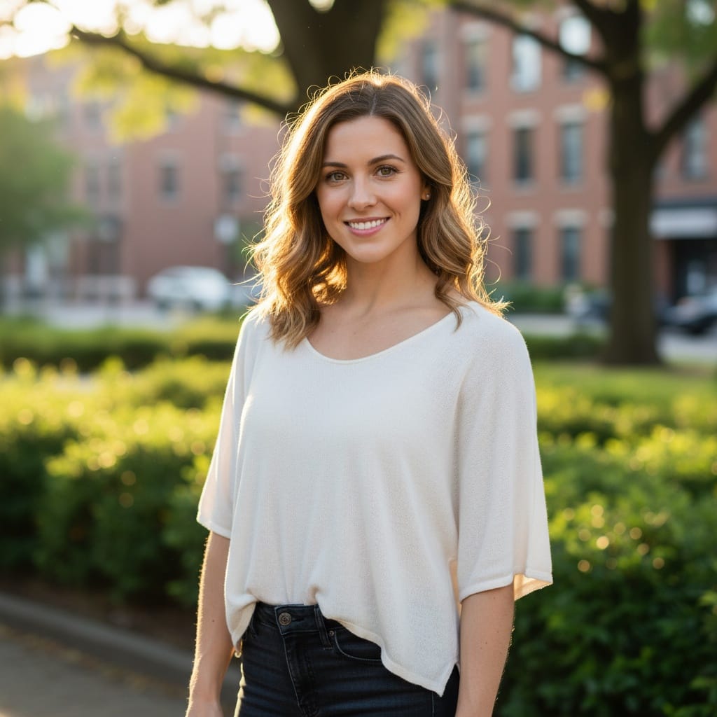 athletic white woman casual outdoor smile 82696955