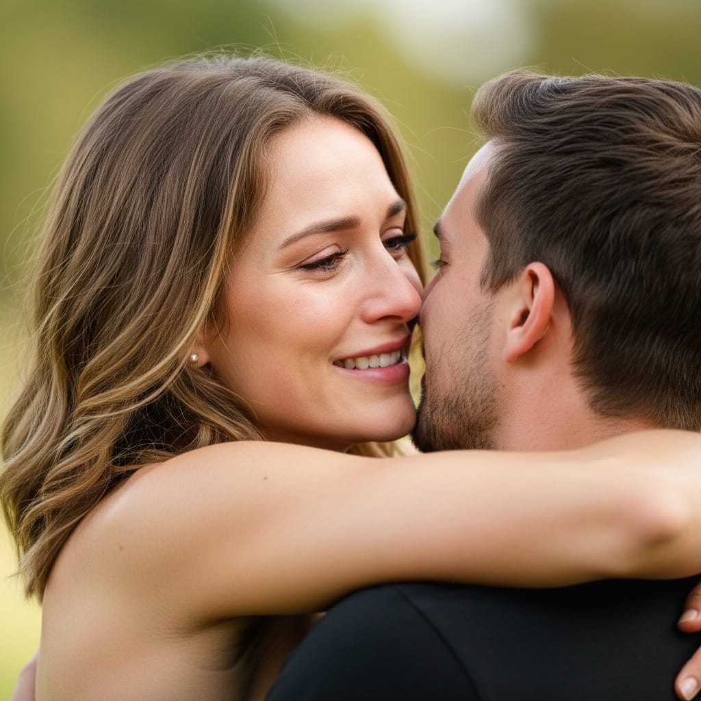 athletic white woman close up emotional reunion 78887333