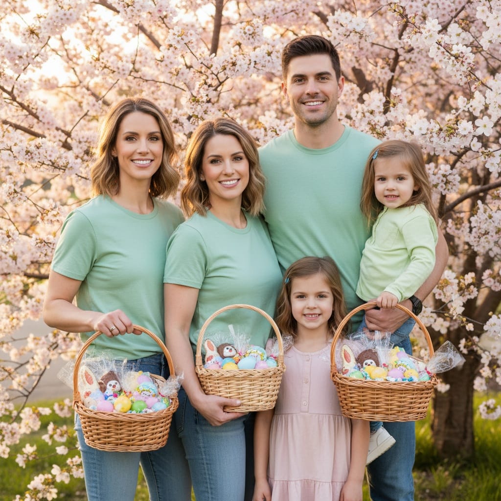 athletic white woman easter basket portraits 10479799