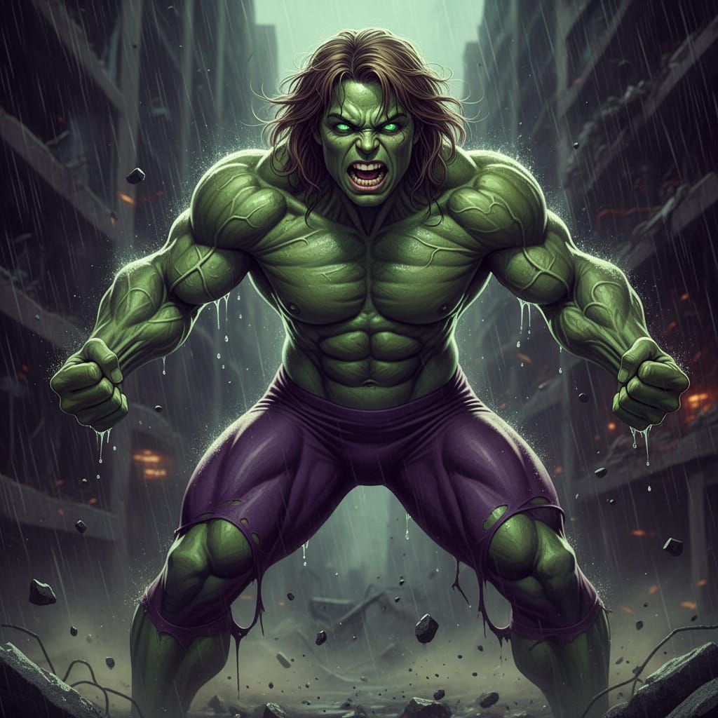 athletic white woman hulk transformation power 23754522