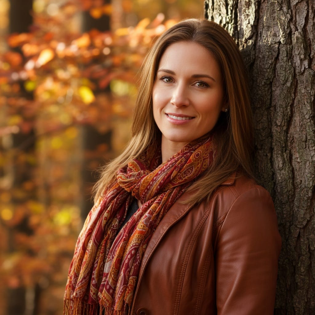 athletic white woman leaning against tree portrait 37904916