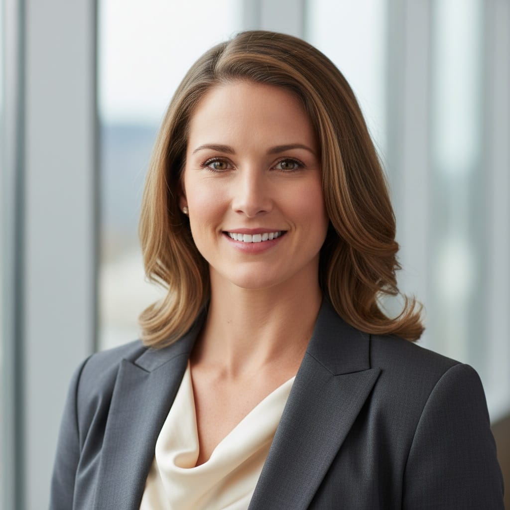 athletic white woman office confident professional 54686549