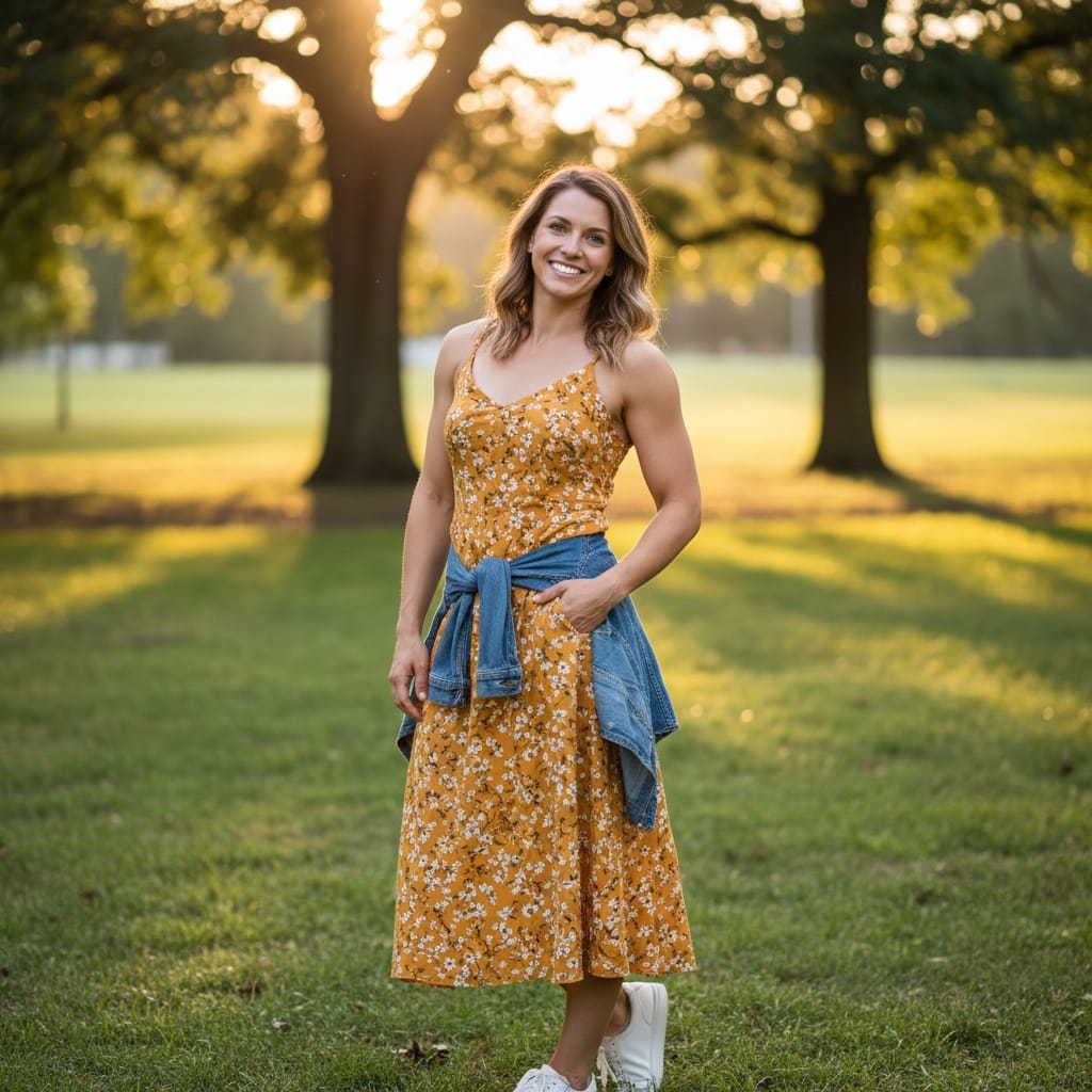 athletic white woman outdoor park natural light 86250087