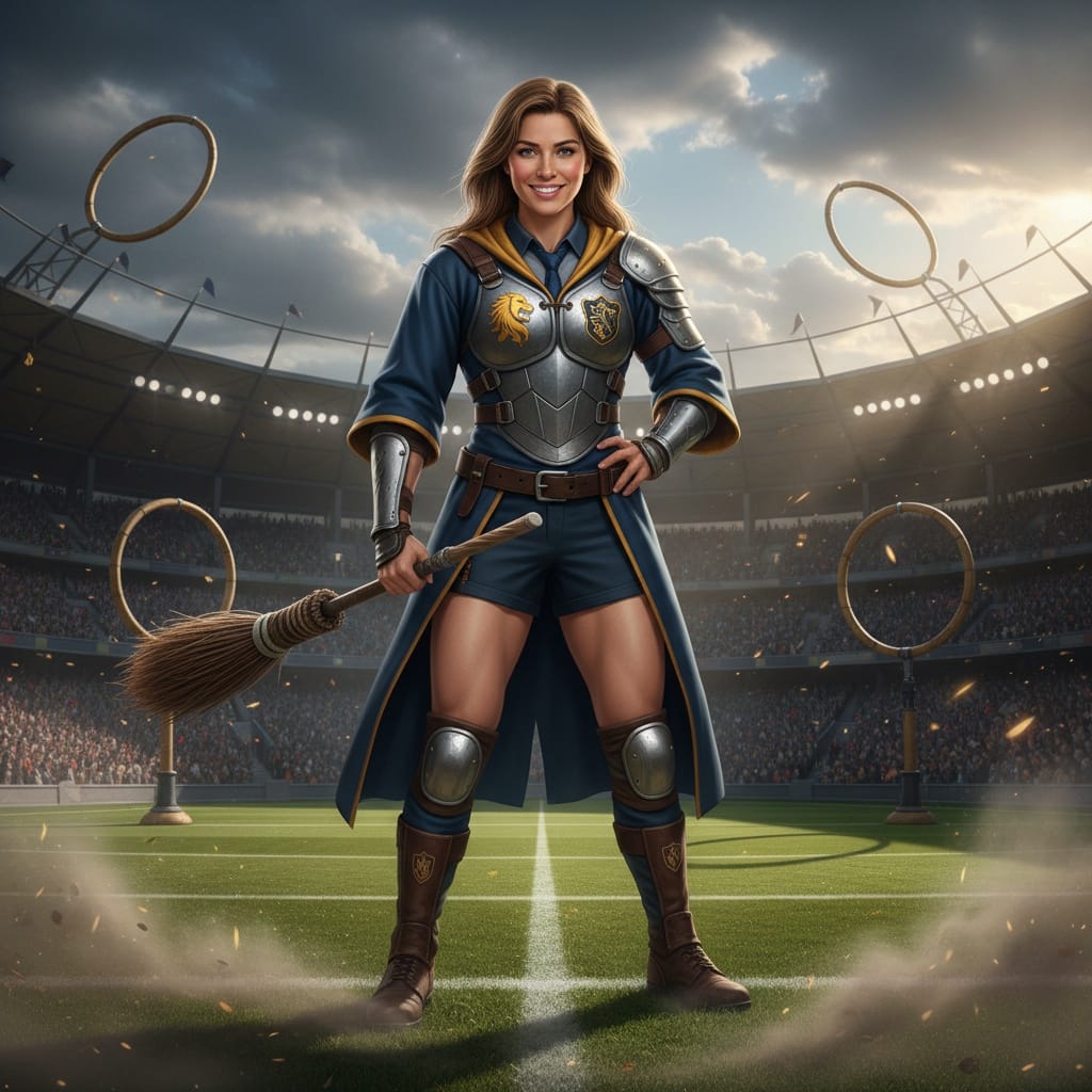 athletic white woman quidditch player 85707876