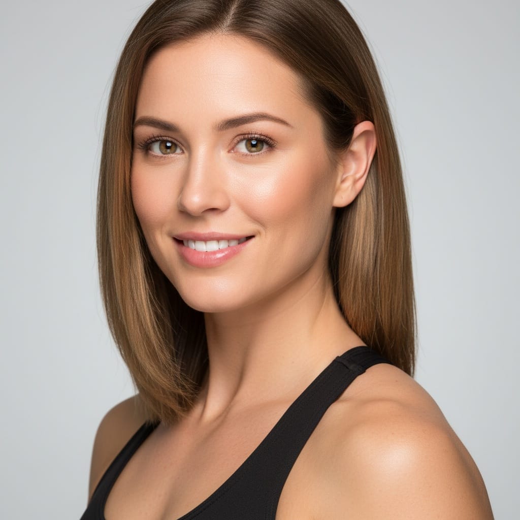 athletic white woman three quarter angle engaging 28055143