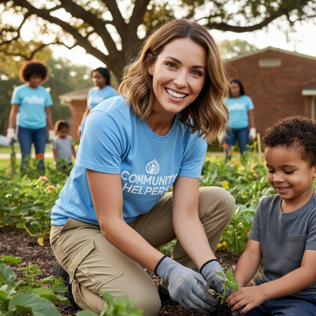 athletic white woman volunteer community service 47347729