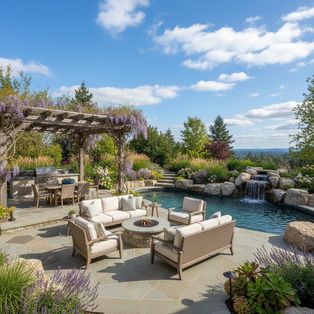 backyard outdoor living 49464378