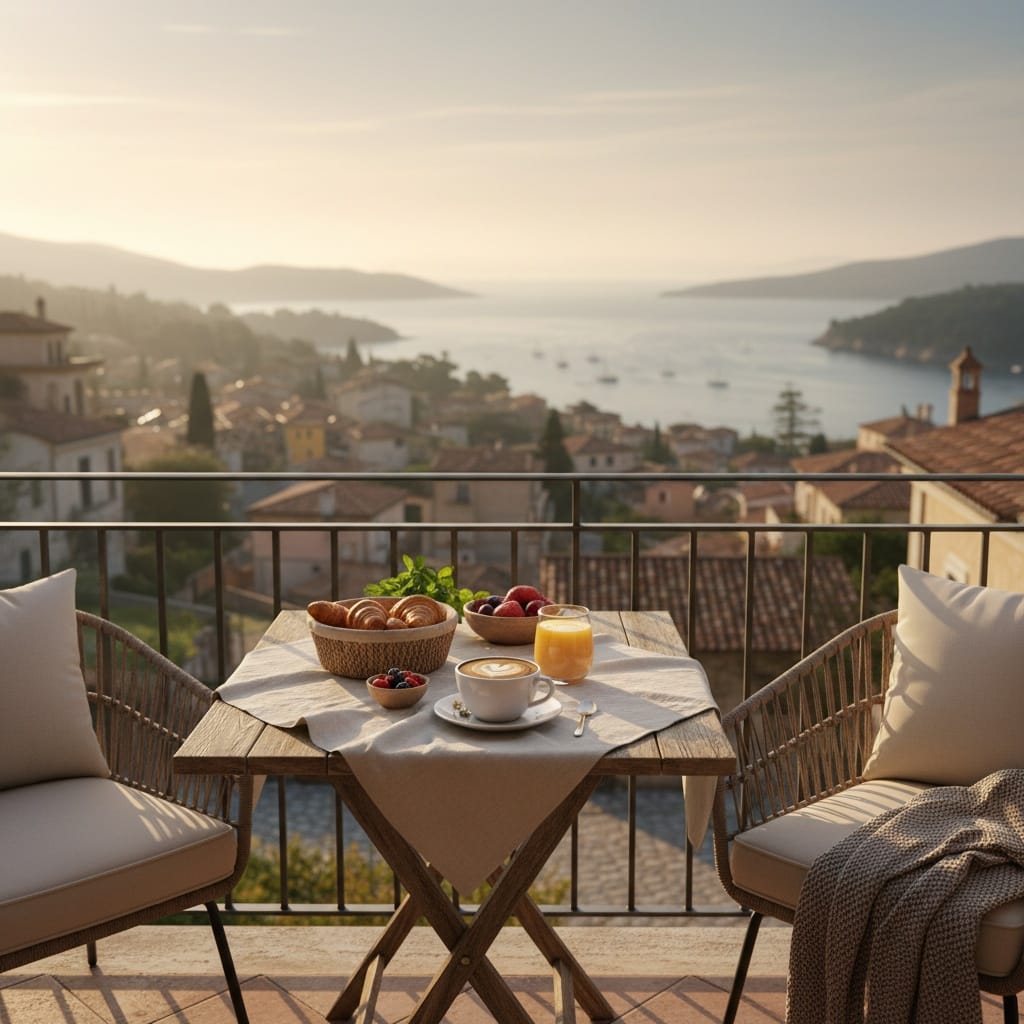 balcony morning coffee lifestyle 55787105