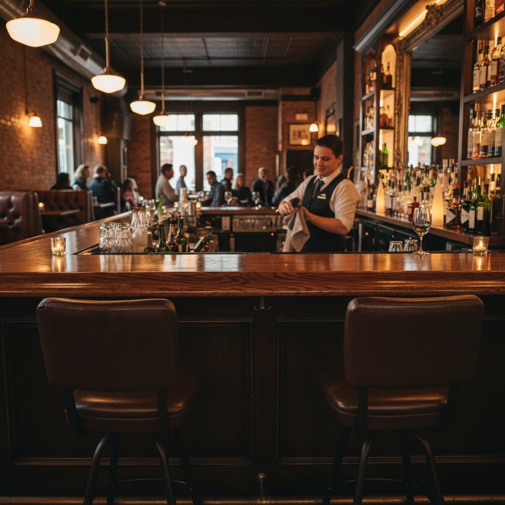 bar seating perspective 77336934