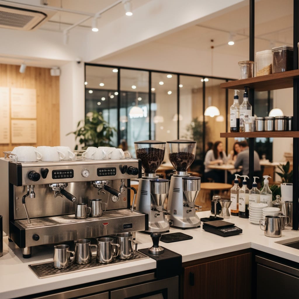 barista station behind counter 97845253