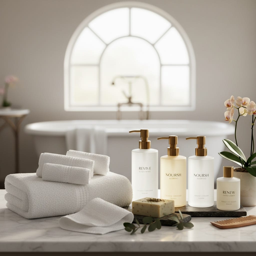 bathroom amenities closeup 16989080