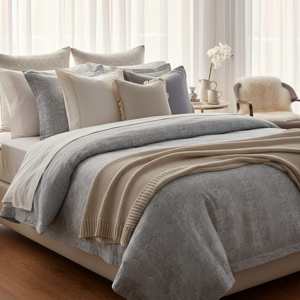 bed linen morning light 74878357