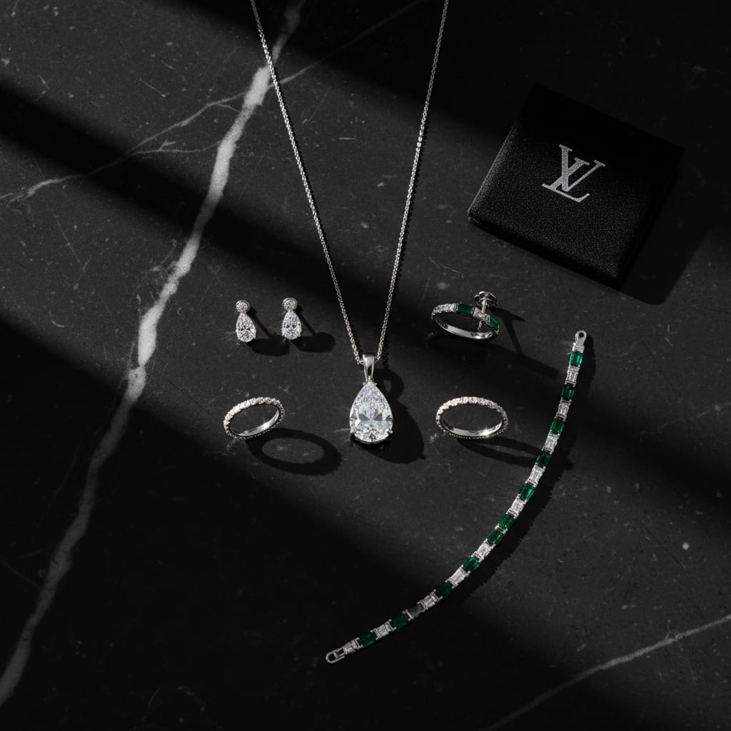 black marble luxury flat lay 32555333