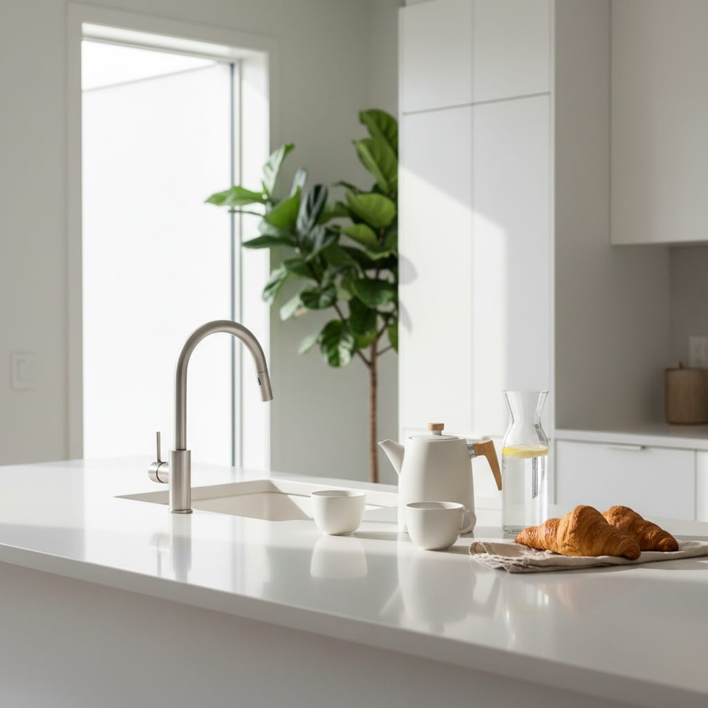 bright modern kitchen counter 31768193