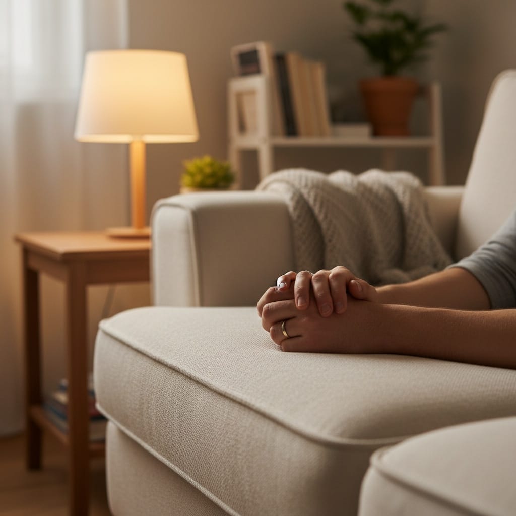 cozy living room hands 43249029