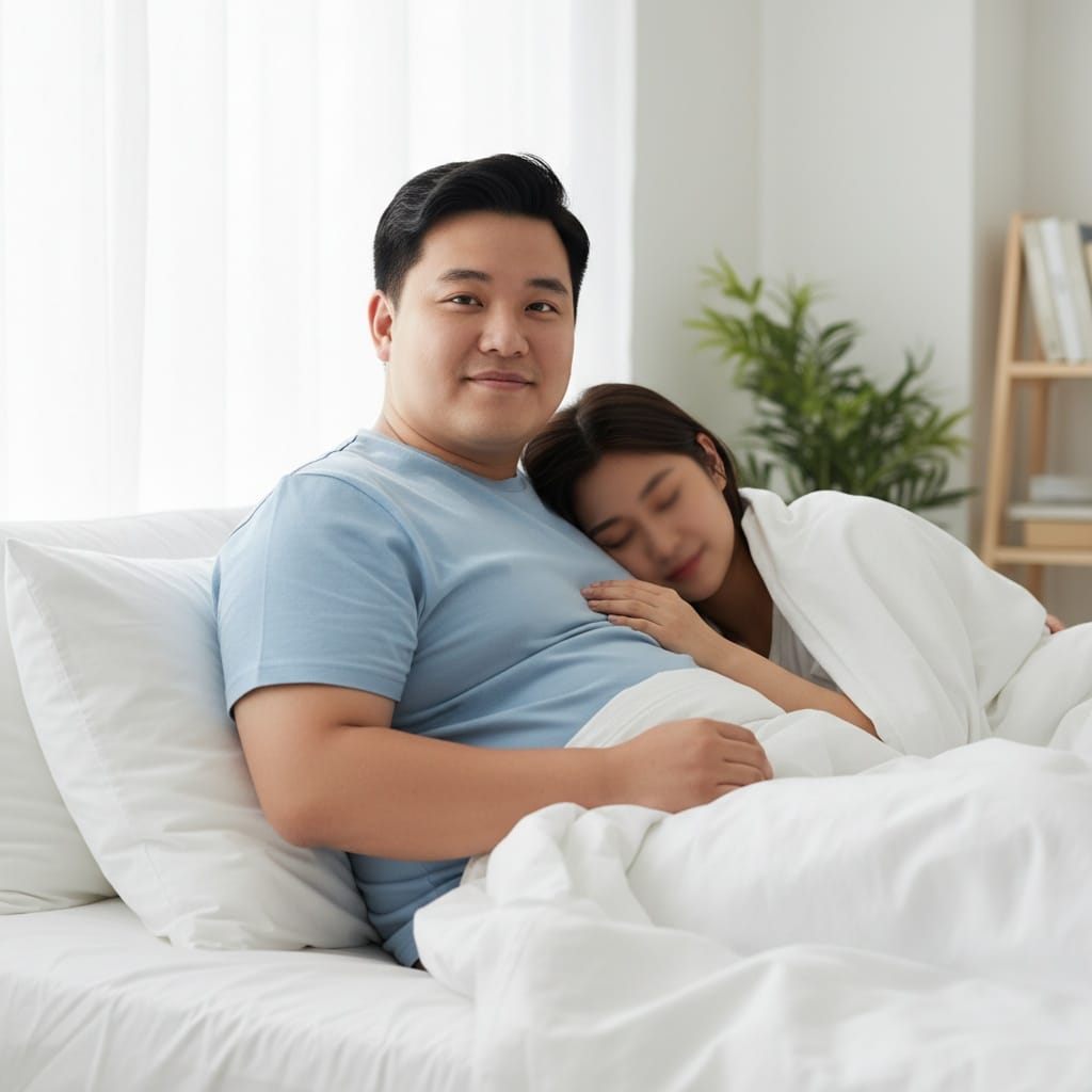 curve asian man bedroom morning light 30548662