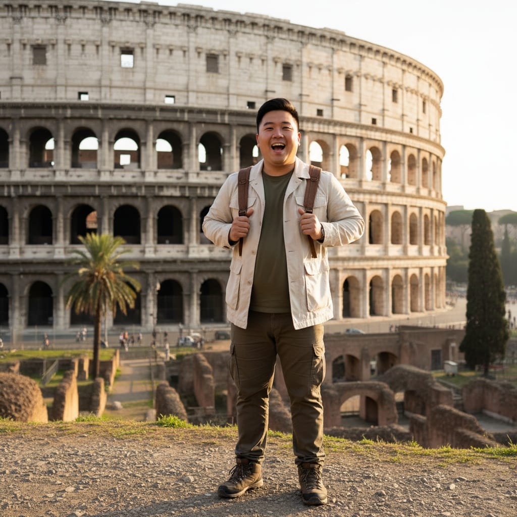curve asian man colosseum rome architecture 93570156