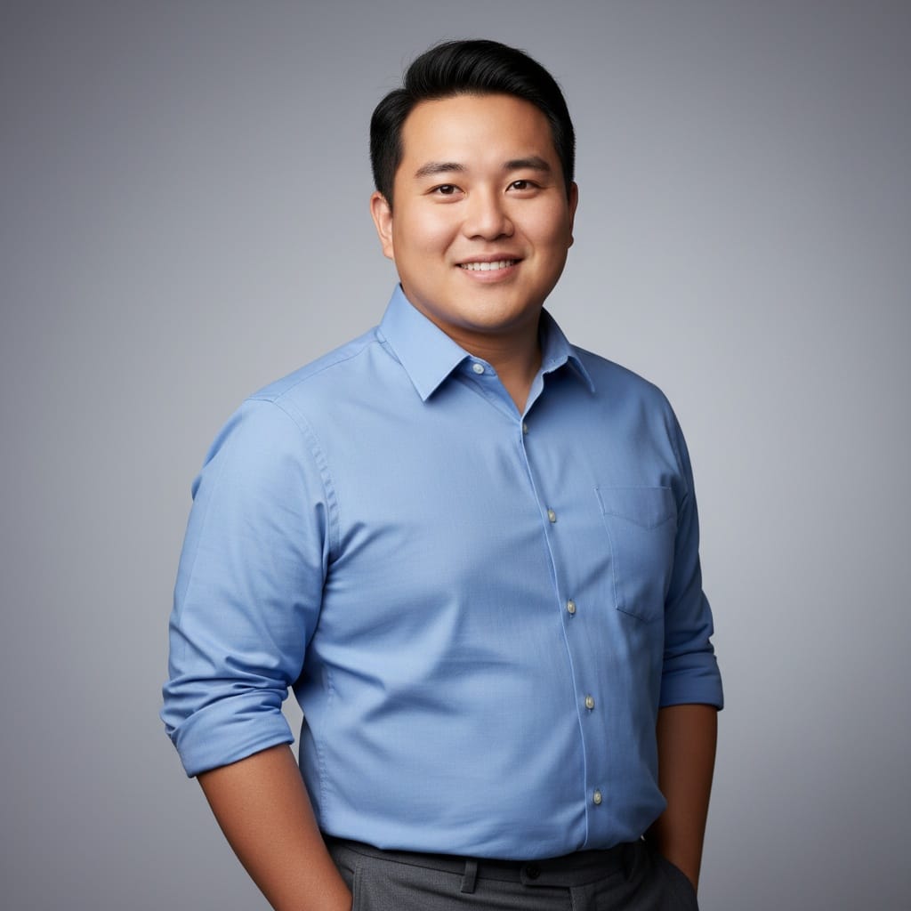 curve asian man neutral calm background 96133999