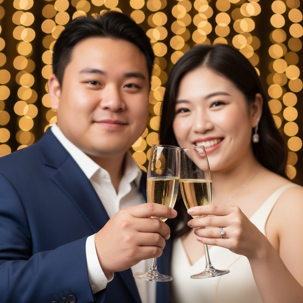 curve asian man romantic champagne toast 24656387