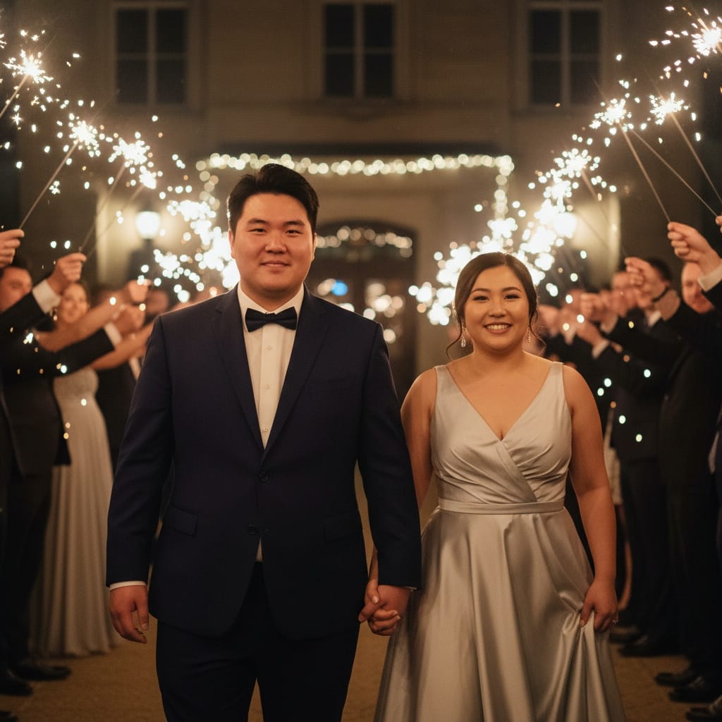 curve asian man sparkler send off 41127286