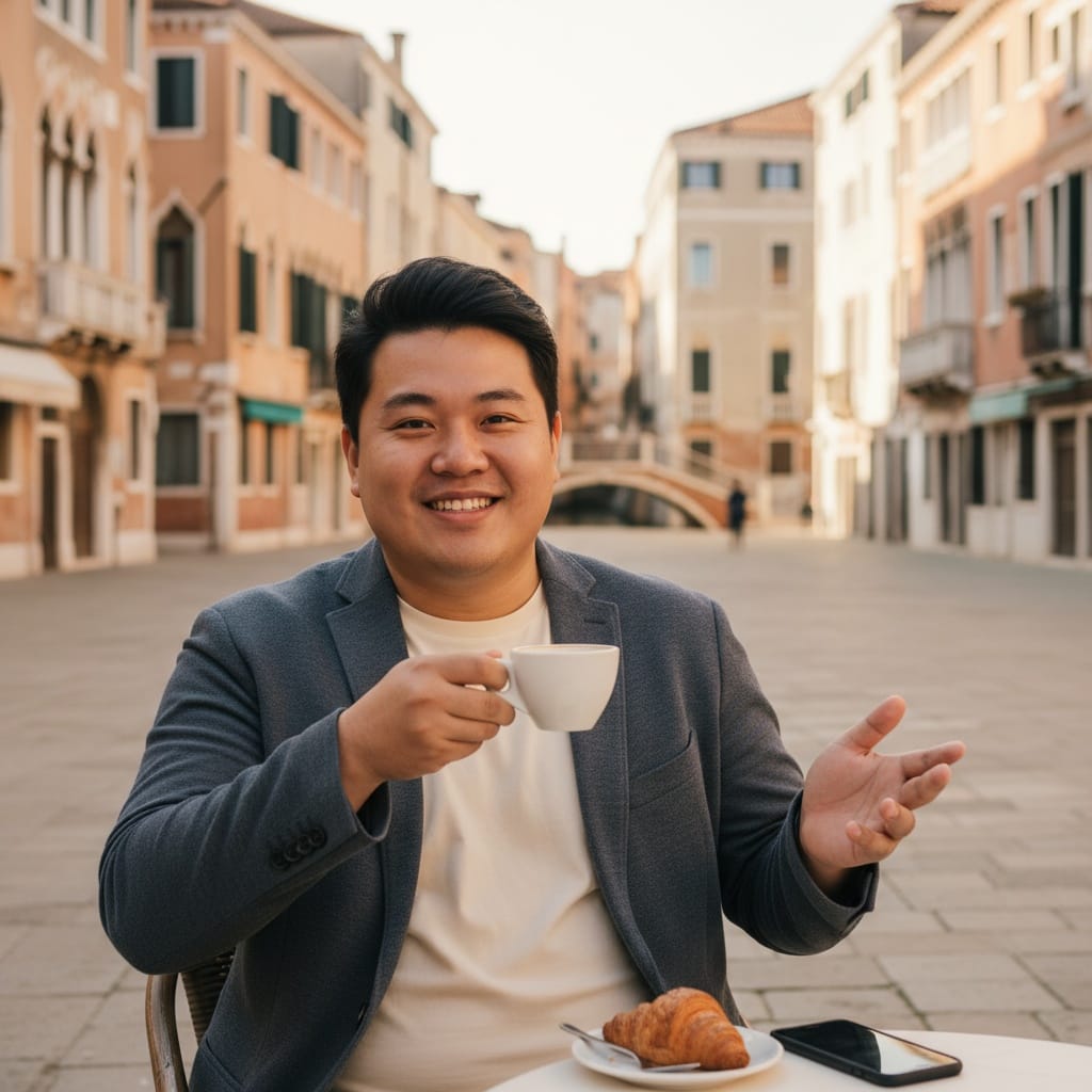curve asian man venetian cafe table 91979050