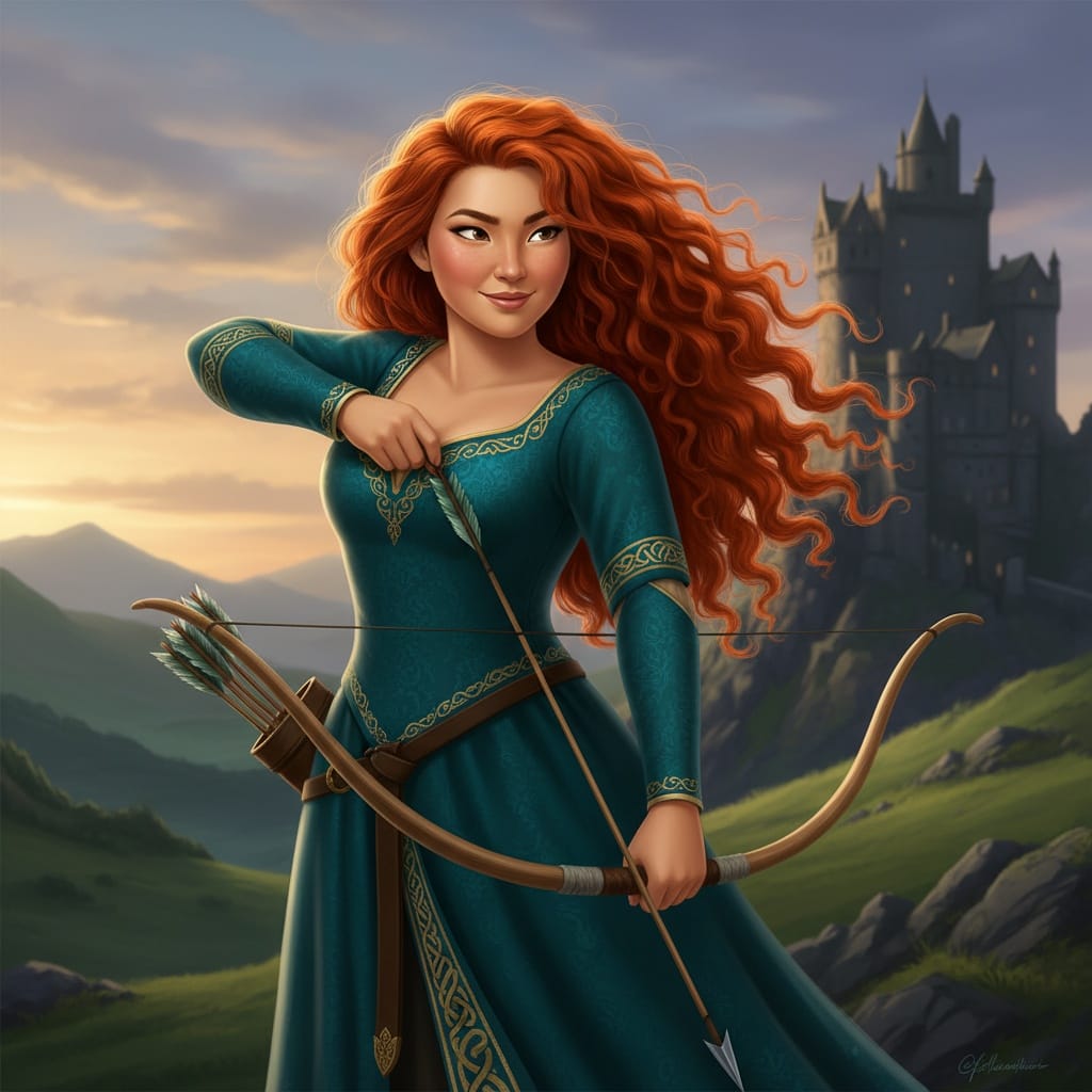 curve asian woman brave merida archer 94368209