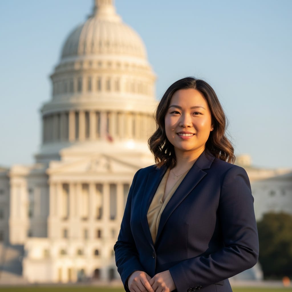 curve asian woman capitol building portrait 87410439