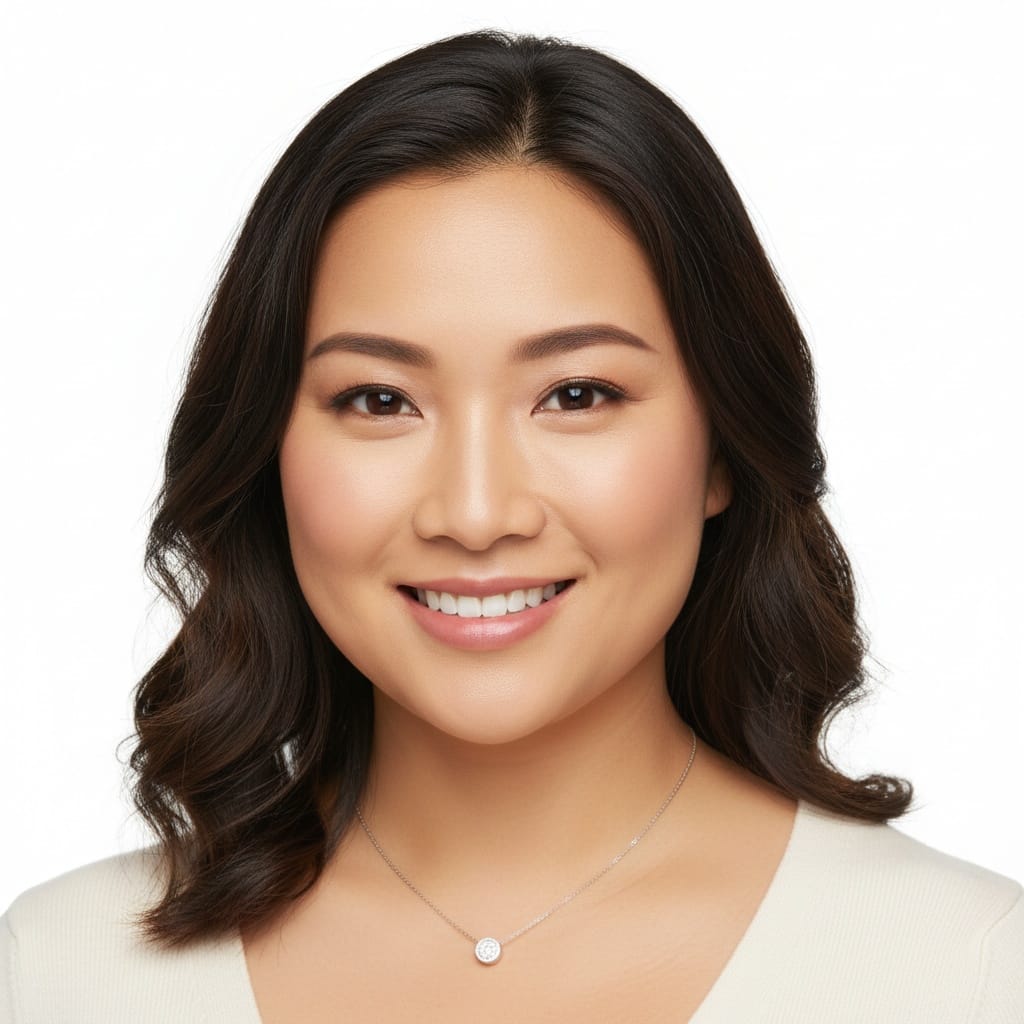 curve asian woman closeup face expression 84469795