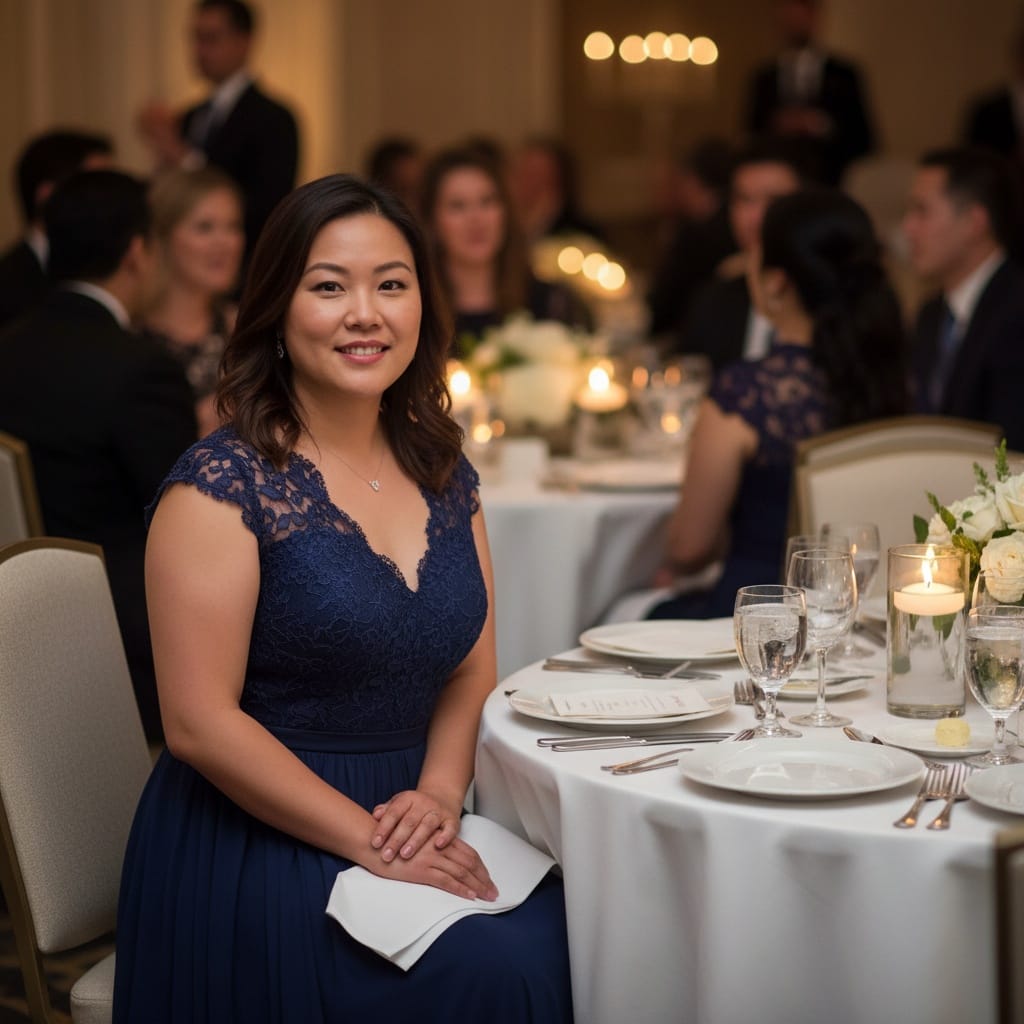 curve asian woman corporate dinner gala 19306015