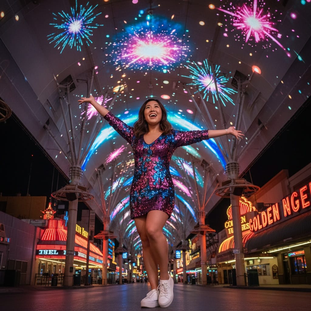 curve asian woman fremont street canopy 18015024