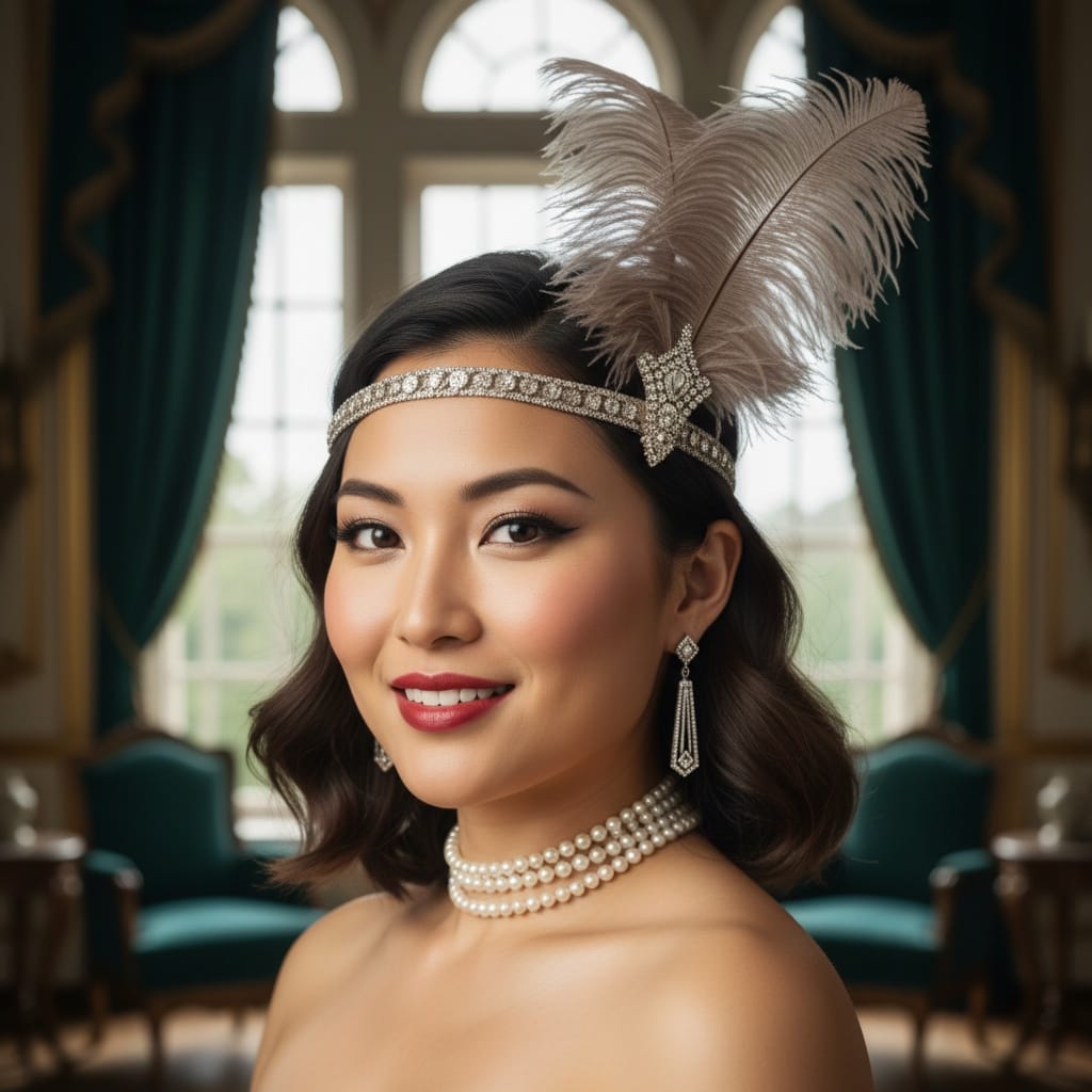 curve asian woman gatsby mansion closeup 23491688