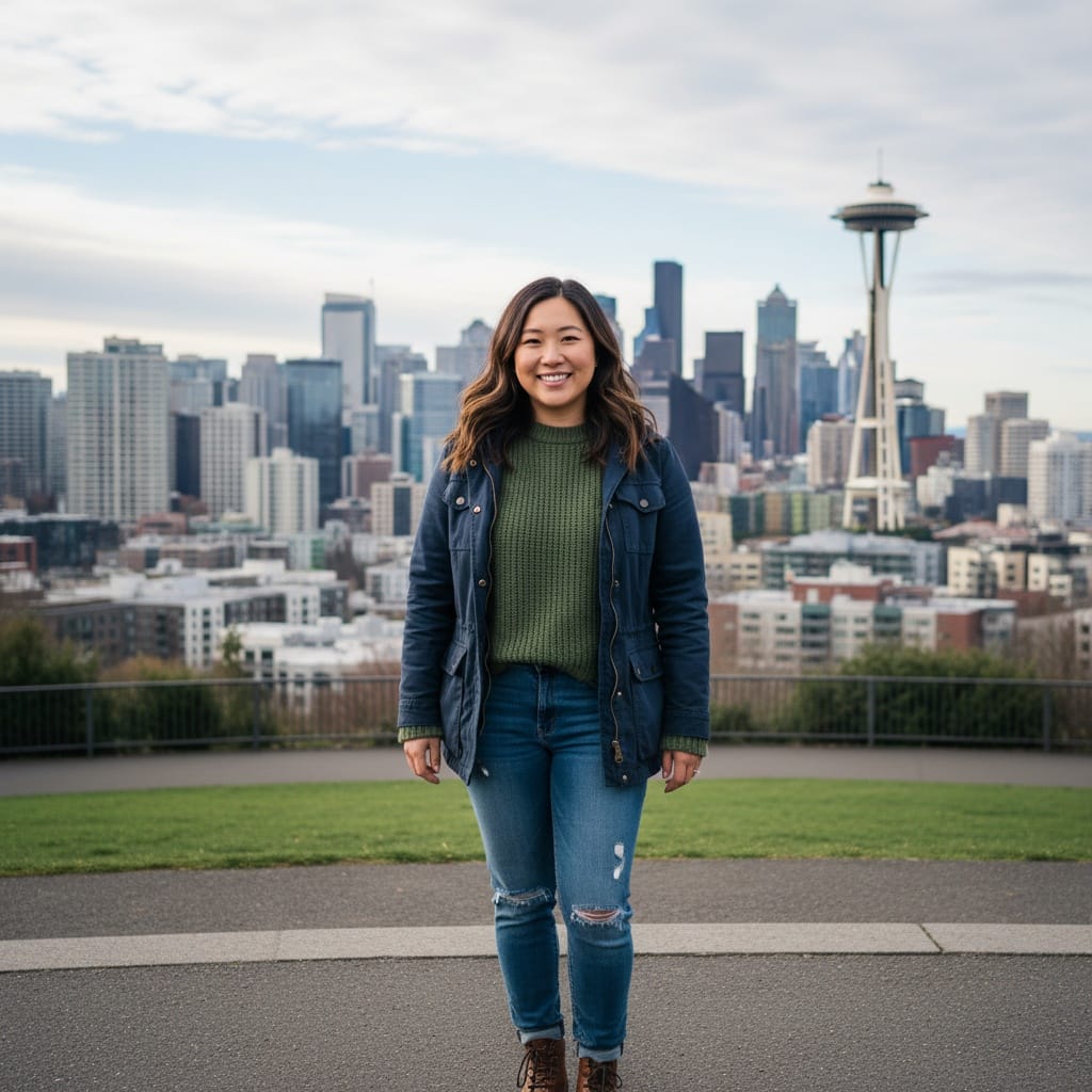 curve asian woman kerry park overlook 20598357