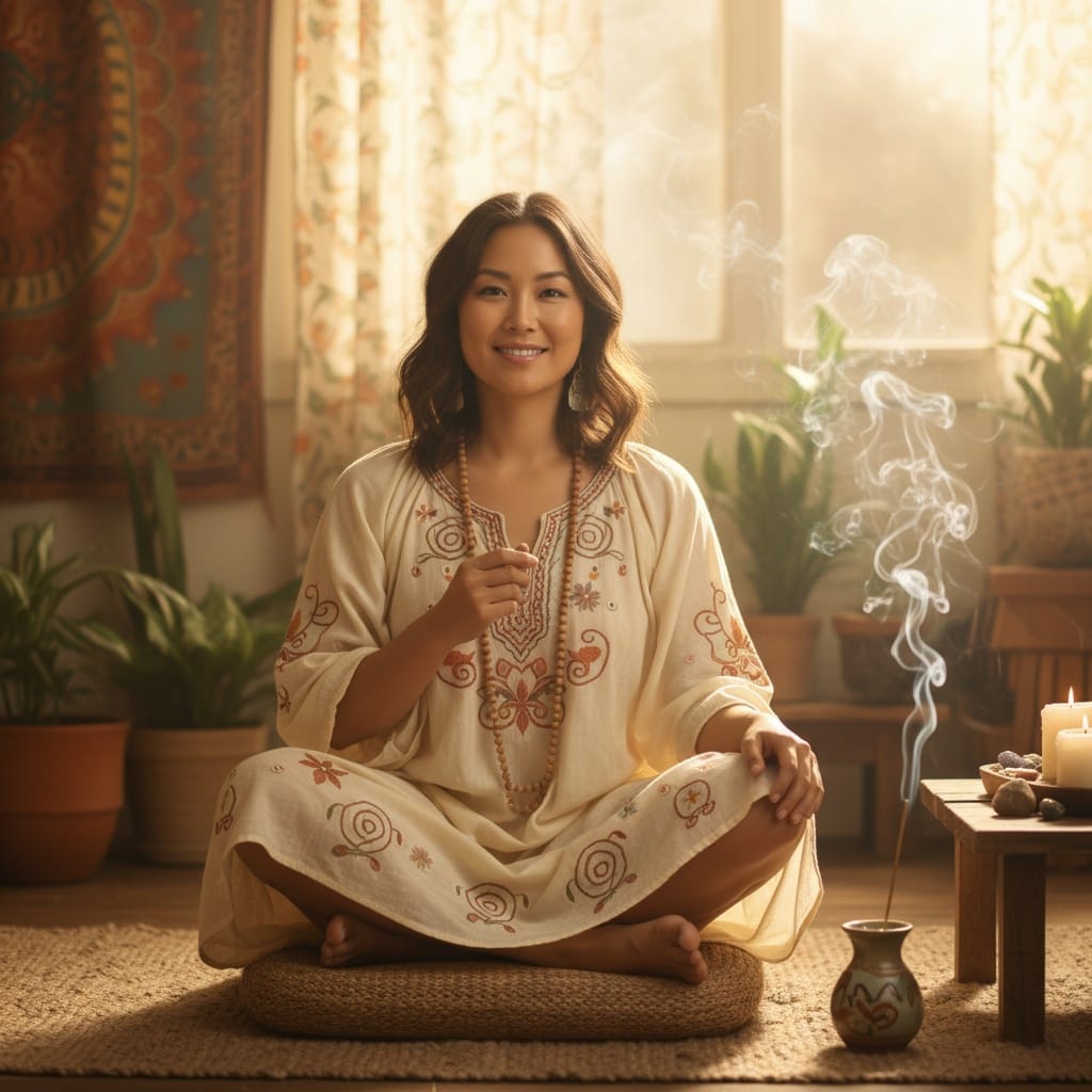 curve asian woman meditation spiritual portrait 27253383