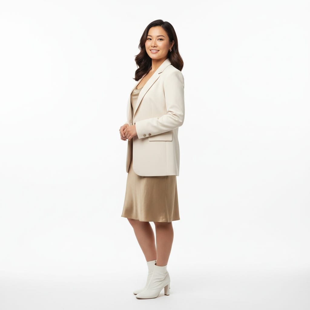 curve asian woman minimalist white background 19684939