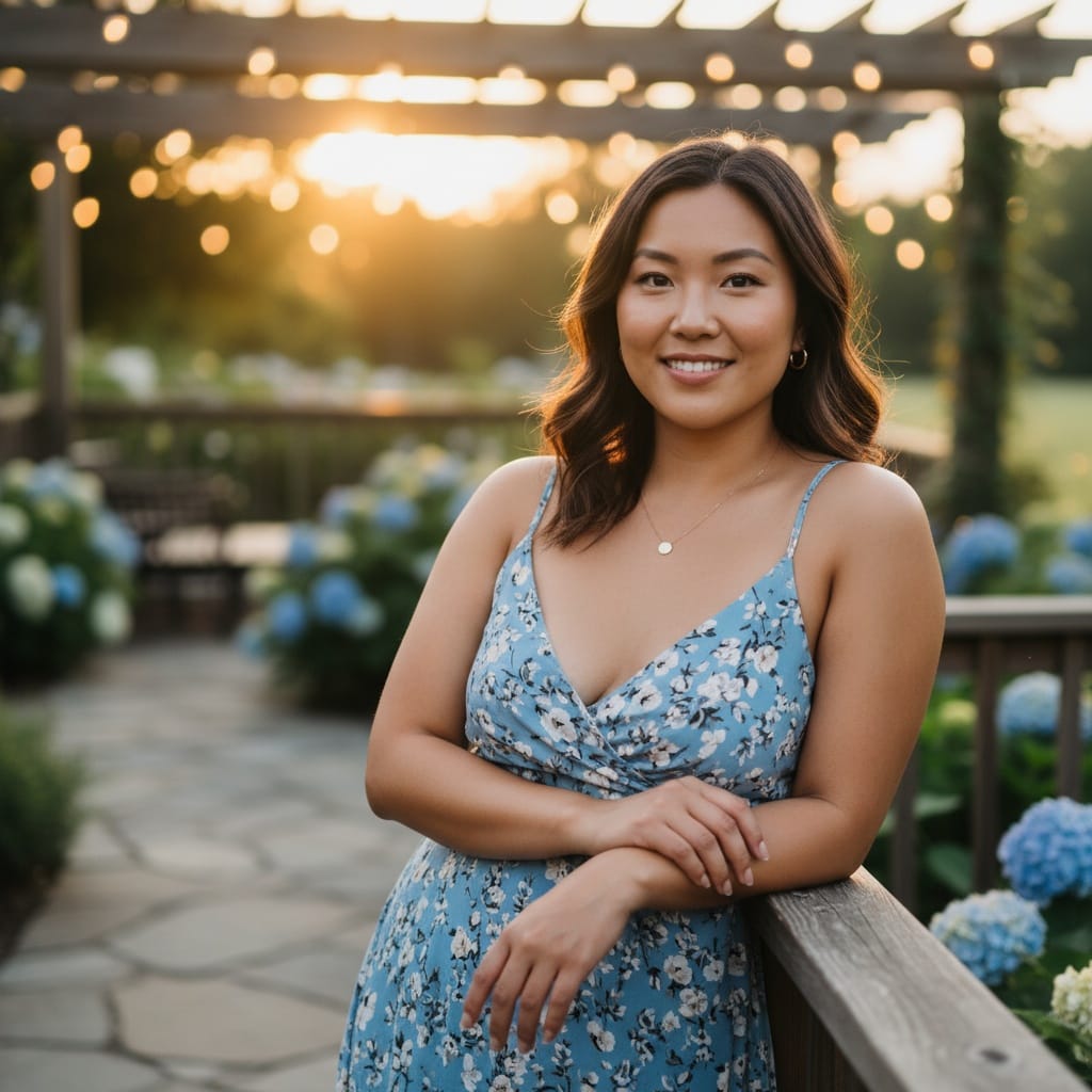 curve asian woman outdoor venue scenic backdrop 49622575