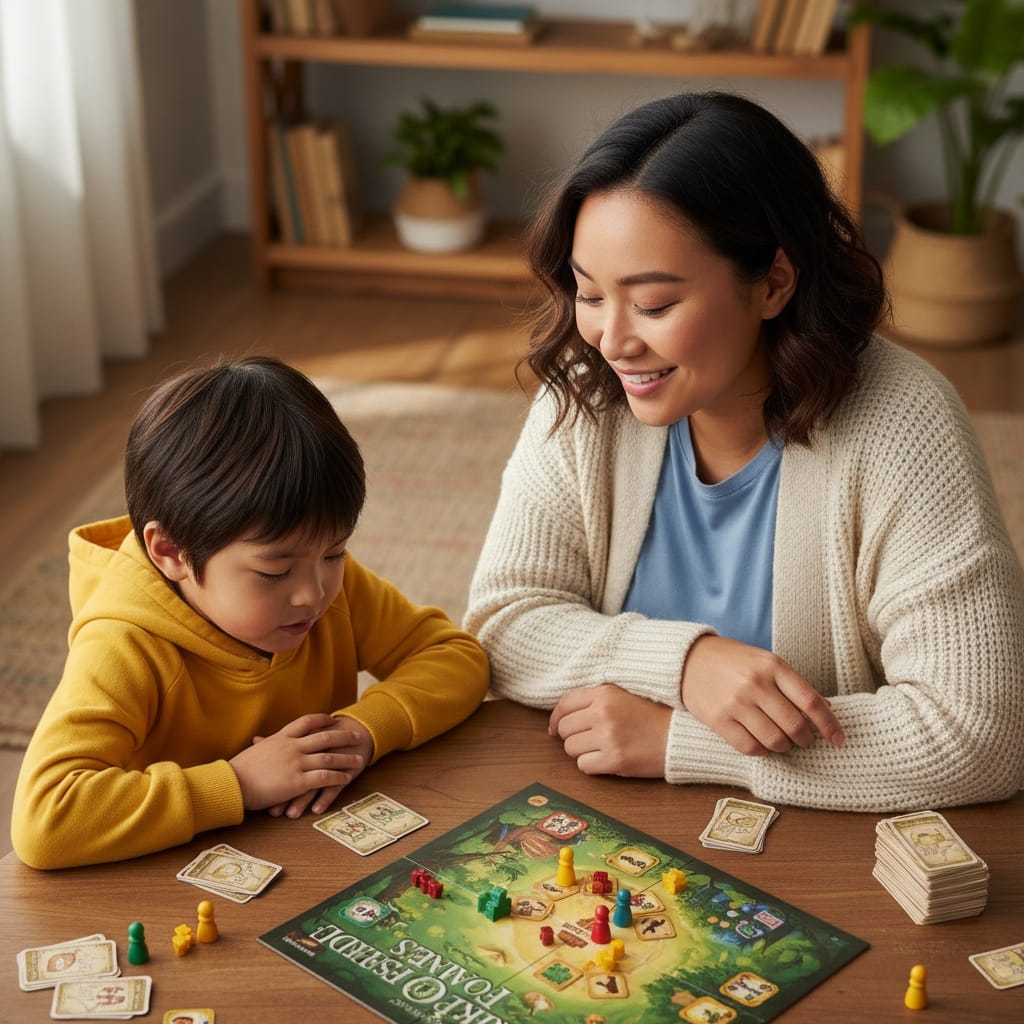 curve asian woman playing board game 34860567