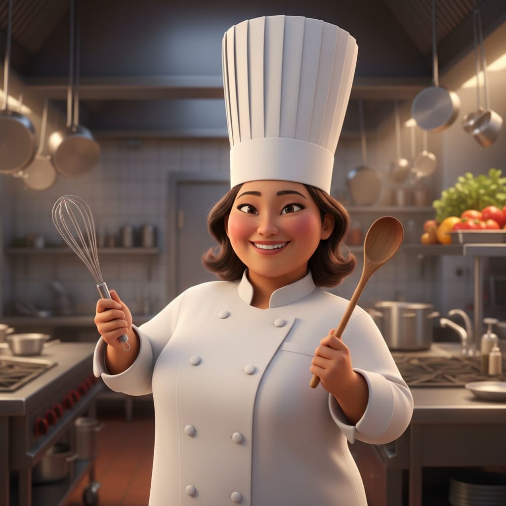 curve asian woman ratatouille chef kitchen 79655790